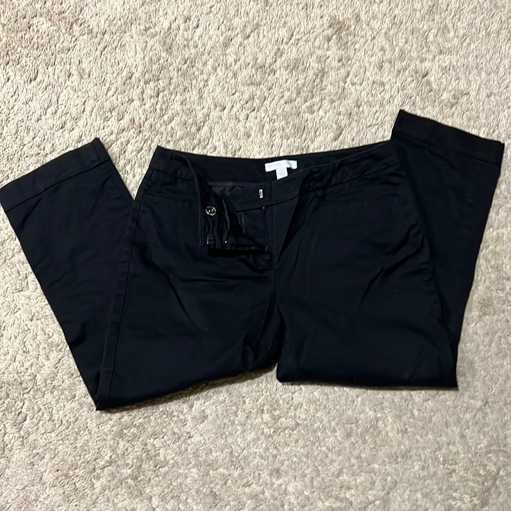 New York & Company stretch black career chino capris